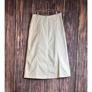 Bass G.H. Bass & Co. Womens Size 10 Beige Maxi Skirt A-Line Long Skirt Pockets
